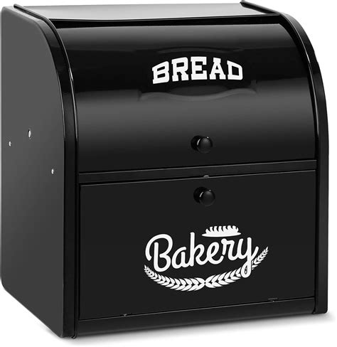 metal roll top bread box|bread box for kitchen countertop.